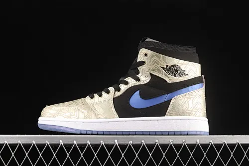 All categories Air Jordan Jordan series basketball shoes Air Jordan 1 High Air Jordan 1 Zoom CMFT AJ1 Joe 1 black gold blue hook basketball shoes DQ0659-700